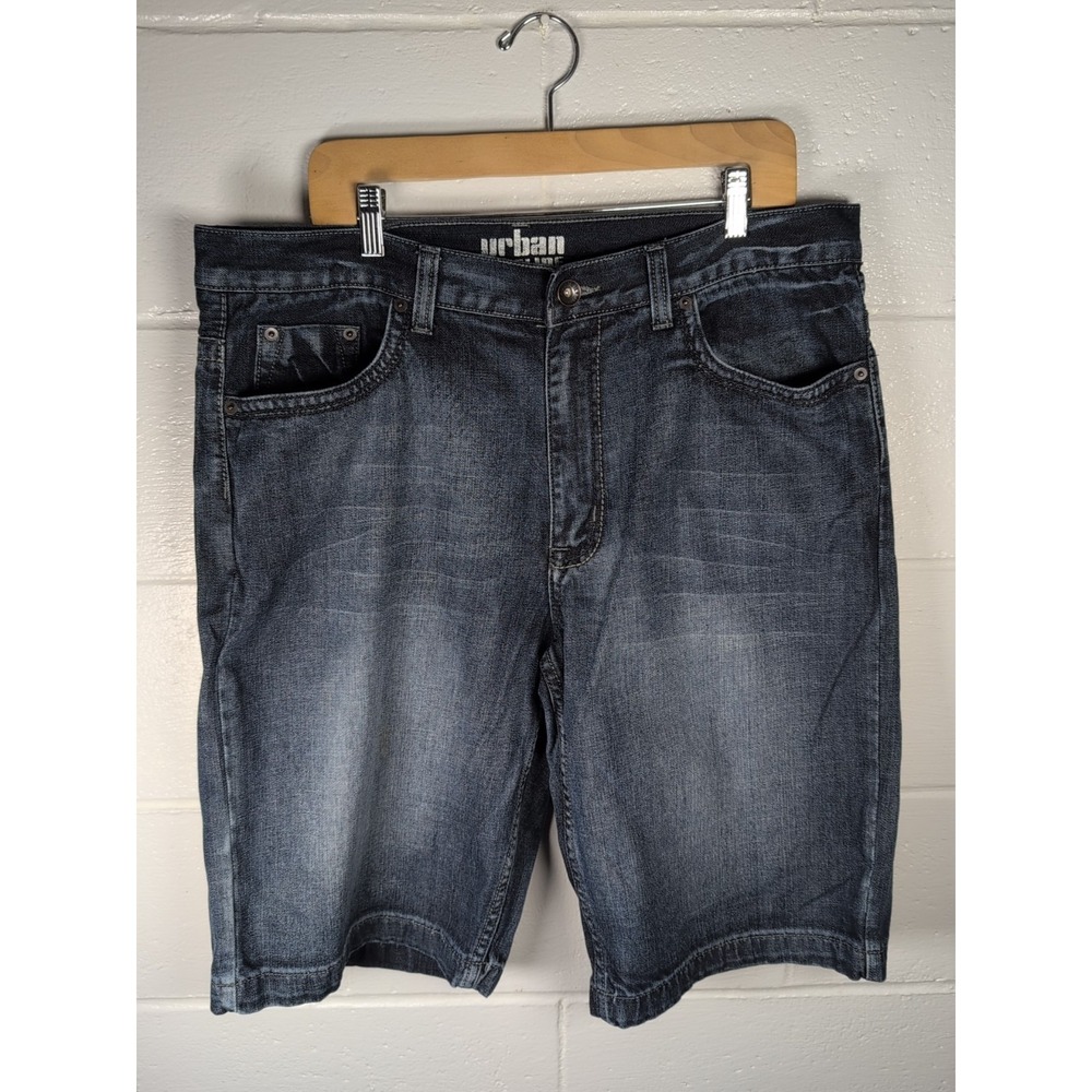 Urban Pipeline Men's Denim Jean Shorts Size 36W 5-Pocket Dark Blue